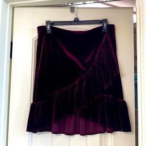 Urban outfitters dark burgundy velour skirt